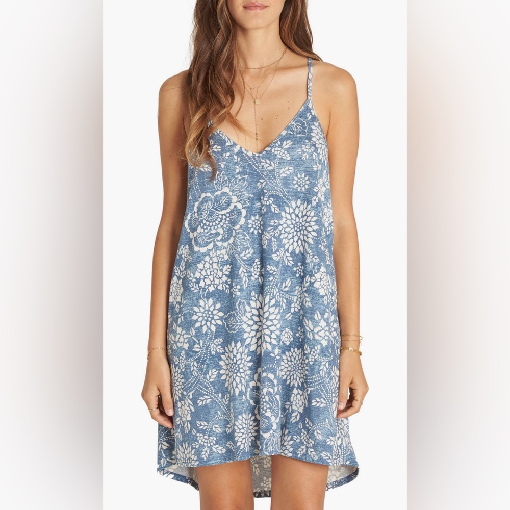Billabong Blue Floral Lightweight Flowy Dress